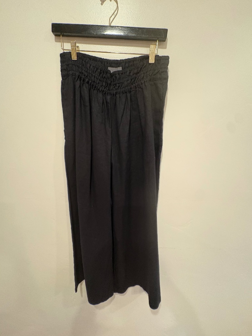 Anthropologie Black Linen free flow pants/XS-S